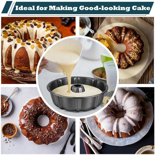 P&P CHEF 10-Inch Non-Stick Fluted Cake Pan - Heavy Duty & Durable
