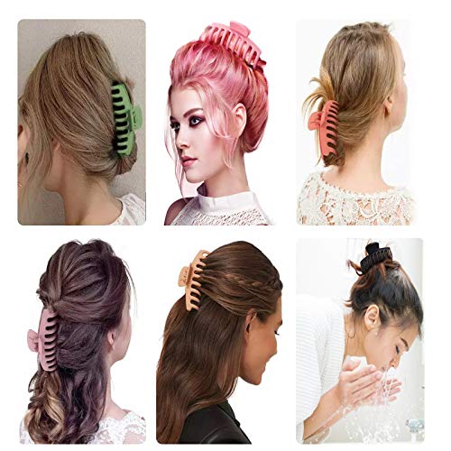 Large Matte Banana Hair Claw Clips - 8PCS Strong Hold for Women
