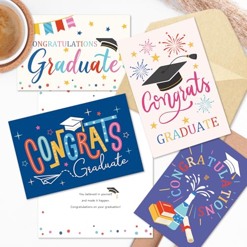24 Pack Graduation Cards with Envelopes - Celebrate High School & College