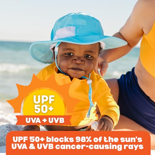 SwimZip UPF 50+ Wide Brim Sun Hat for Babies, Toddlers, and Kids