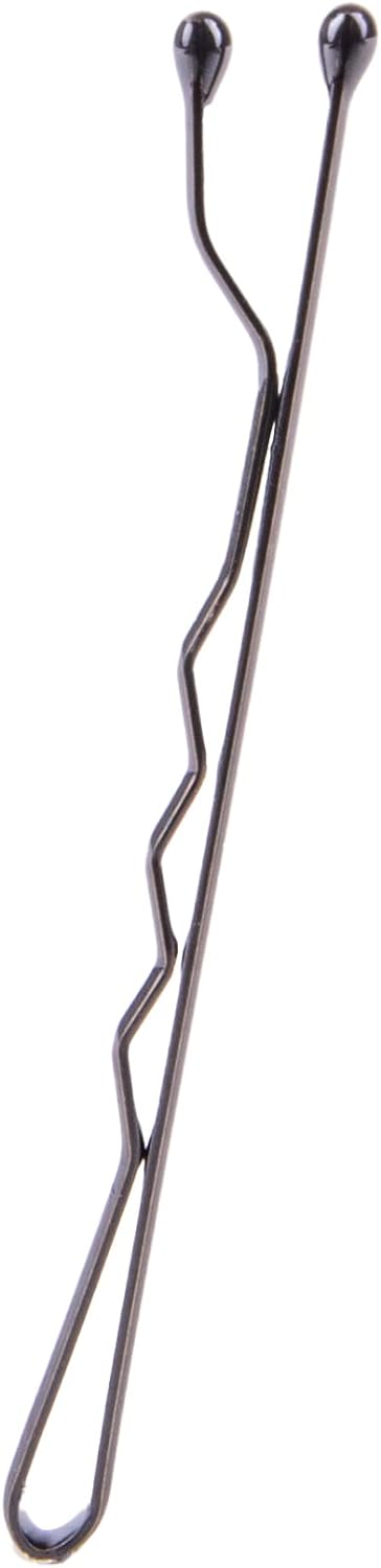 No Slip Bobby Pins - Black High Gloss Hair Accessories | 48 Count for All-Day Comfort and Styling