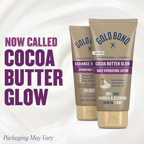 Gold Bond Cocoa Butter Glow Daily Hydrating Lotion, 5.5 oz (Pack of 2)