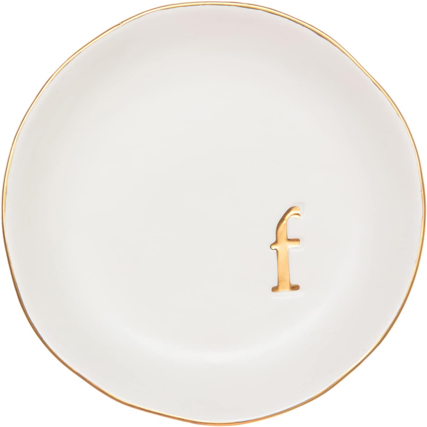 Ceramic Jewelry Tray - Decorative Trinket Dish for Rings, Earrings & Necklaces | 4.75" White Surface