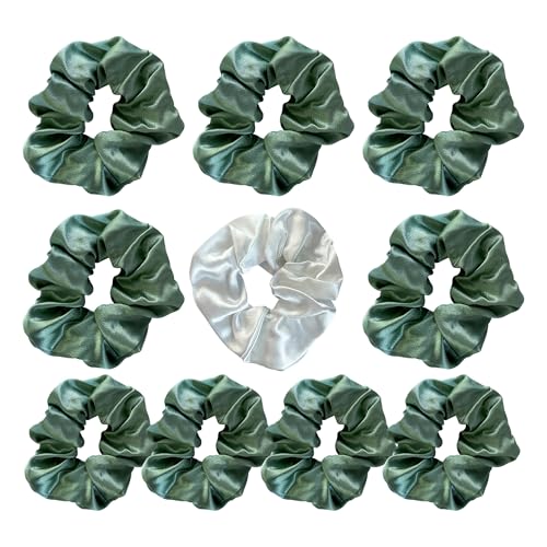 Sage Green Bridesmaids Scrunchies - 10 Pack Bachelorette Gifts