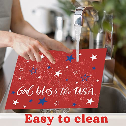 Patriotic Plastic Placemats Set of 6 for Memorial Day & 4th of July