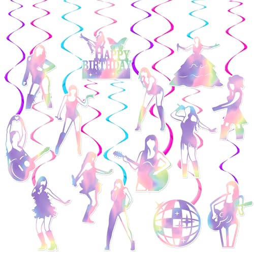 20pcs Holographic Singer Hanging Swirls for Music Parties