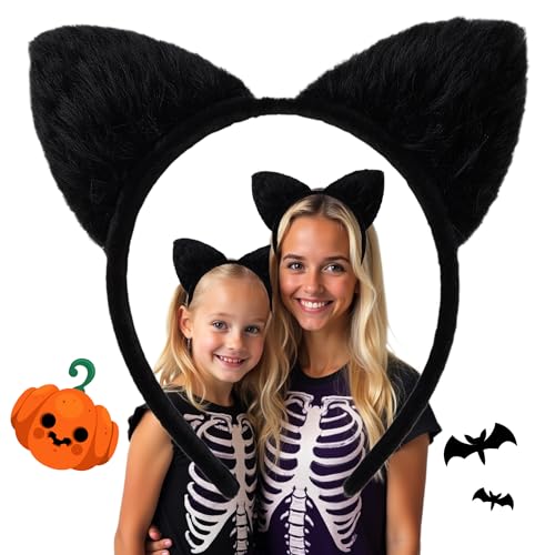 WonderCat London Soft Style Black Cat Ears Headband Halloween Costume Accessory
