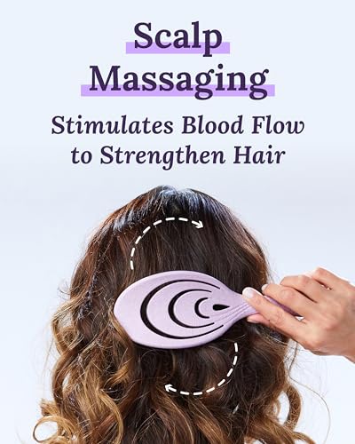Keranique Detangling Hair Brush - Flexible Scalp Massaging Paddle Brush