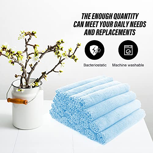 MOONQUEEN 24-Pack Ultra Soft Coral Velvet Washcloths - 12x12 Inch Aquamarine