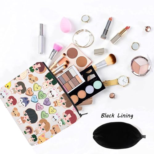 LEVLO Korean Cartoon Makeup Bag - Zipper Pouch for Fans