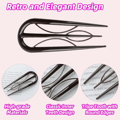 6PCS U Shaped Hair Pins for Women - Secure Hold Bun Twist Accessories