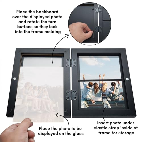 Americanflat 5x7 Picture Frame - Holds 35 Photos, Black