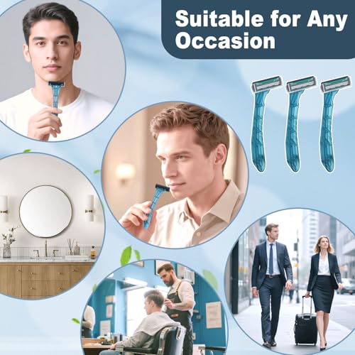 30-Pack Disposable Razors with Shaving Cream – Travel-Friendly Men's Safety Razors