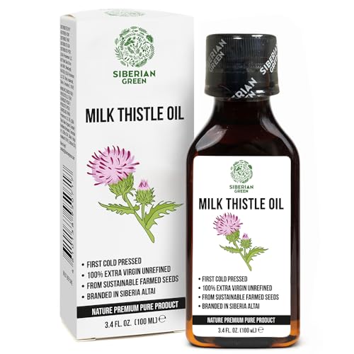 Siberian Green Milk Thistle Oil - 100% Natural Cold Pressed, 100ml