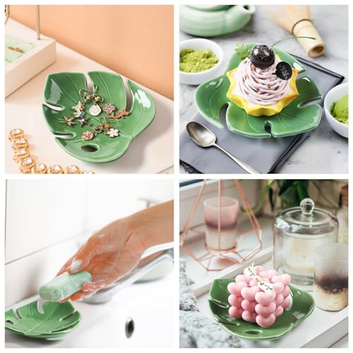 Honeydak Leaf Shaped Ceramic Spoon Rest for Kitchen Decor