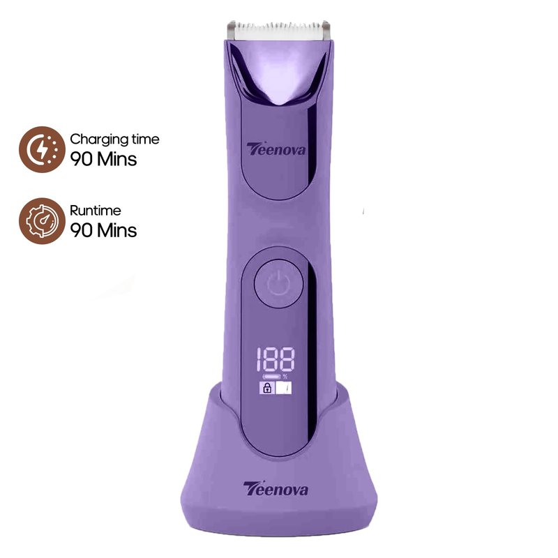 TEENOVA Electric Body Hair Trimmer Shaver, Pubic Trimmer for Men, Bikini Trimmer for Women (Blue)