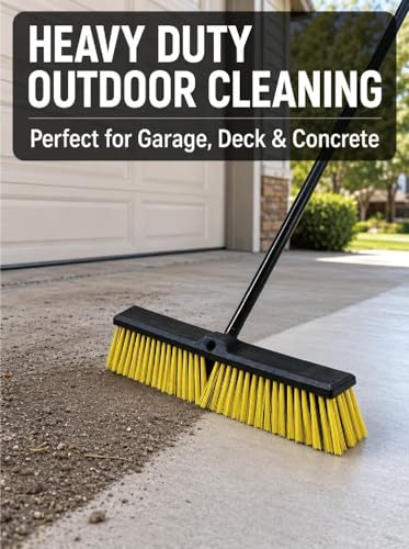 18" Heavy Duty Outdoor Push Broom with 63" Handle