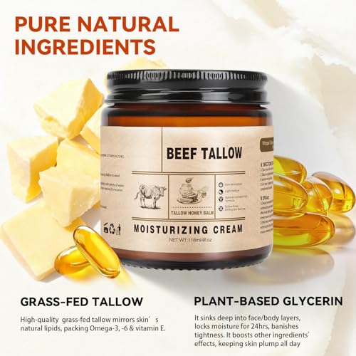 Whipped Beef Tallow Balm for Face & Body Moisturizer - 4 Fl oz