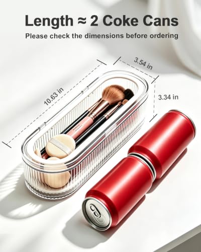 Sylmifoi Clear Acrylic Makeup Brush Holder with Lid - Dustproof Organizer