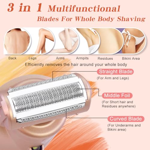 Women’s Electric Bikini Shaver & Facial Hair Removal Trimmer IPX7 Waterproof