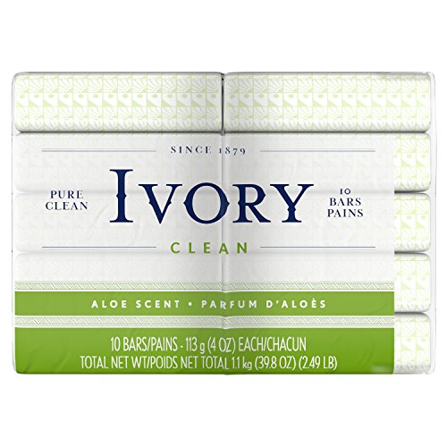 Ivory Bath Size Aloe 4 oz Bar Soap 10-Count - 40 oz Pack (Packaging May Vary)