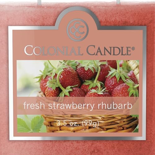 Colonial Candle Fresh Strawberry Rhubarb Scented Jar Candle - 2 Wick, 3.5 oz