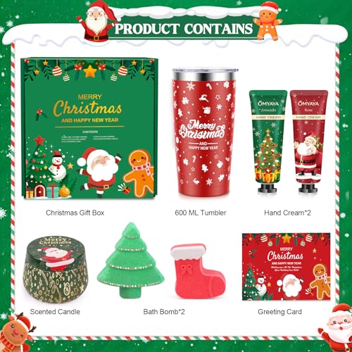 Luxury Christmas Spa Gift Set for Women with Insulated Tumbler & Bath Kit