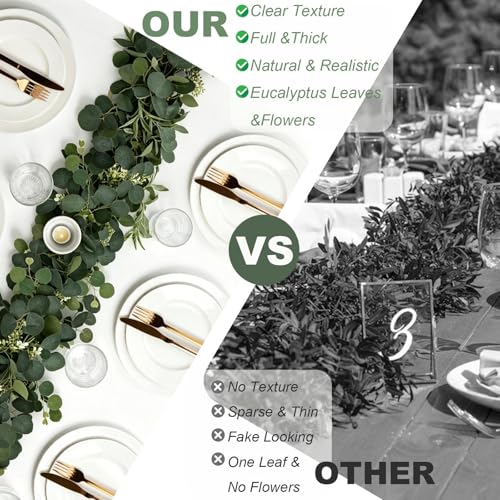 Artificial Eucalyptus Garland - 2 Pack for Wedding & Home Decor