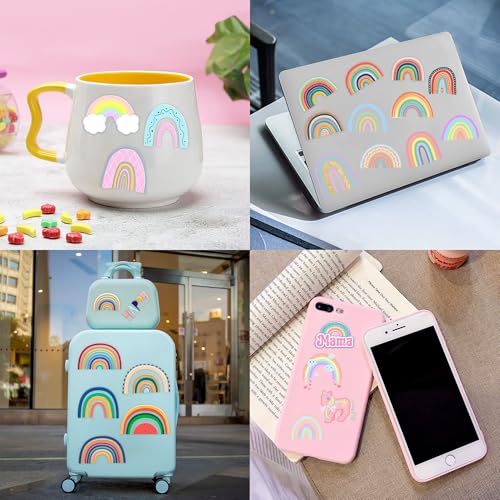 60 Pastel Rainbow Temporary Tattoos for Kids - Perfect Party Favors