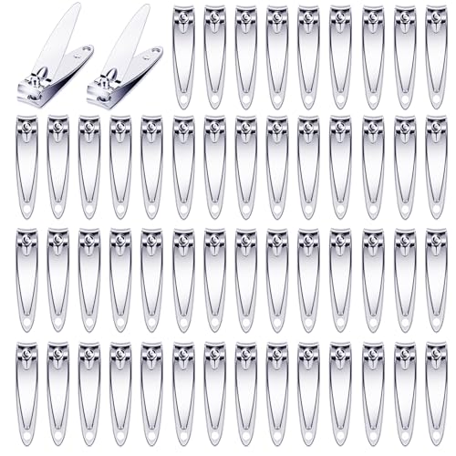 AVERZELLA Stainless Steel Nail Clippers - 60 Piece Bulk Pack for Travel