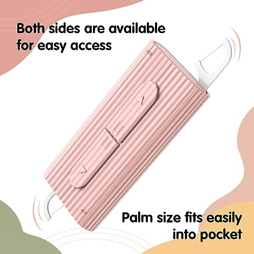 RAZOKO Portable Dental Floss Case with 10 Picks - Reusable Travel Floss Dispenser, 2 Pack