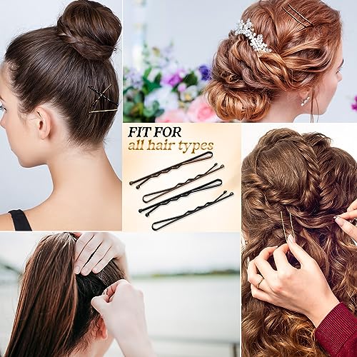 1200 Pcs Hair Pins Set - Invisible Wavy Bobby Pins for Women, Non-Slip Hair Clips, 2 Inch, Multi-Color