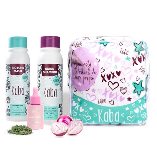 D'Luchi Hair Treatment Kit for Growth & Intense Care, Set of 3 - Complete Hair Care Set with Bag, Includes Red Onion Shampoo & Hair Tonic.