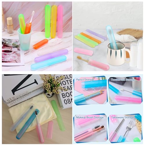 MingTa Set of 6 Colorful Travel Toothbrush Cases - Portable & Hygienic