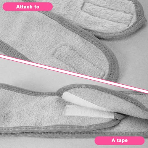 3-Pack Adjustable Facial Spa Headbands for Women - Soft Flannel Hair Wrap