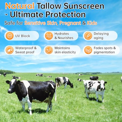 Changarload Organic Beef Tallow Sunscreen SPF 50+ 2oz x 2pcs - Natural, Chemical-Free