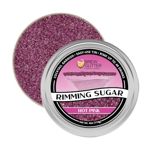 Neon Pink Rimming Sugar - 4oz Cocktail Garnish for Drinks & Desserts