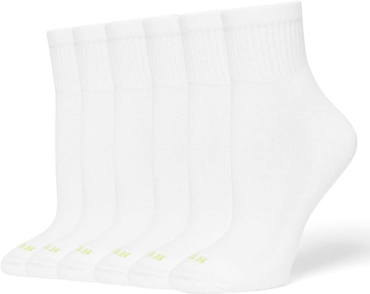 HUE Women's Mini Crew Socks - Comfortable Cotton Blend | 6-Pack Assorted Colors