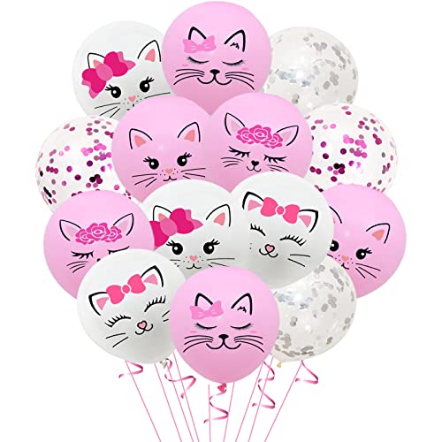 42 Pack Cute Cat Balloons | 12-Inch Latex Balloons for Parties