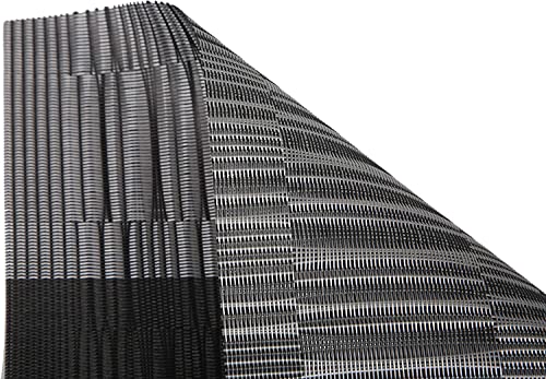 SHACOS Woven Vinyl Table Runner 12x90 Inch - Ombre Black & Gray