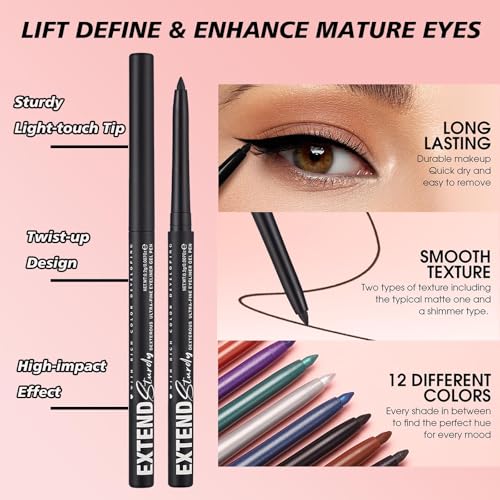 Mefyhtune Blue Waterproof Retractable Eyeliner Pencil 08# - Hypoallergenic & Smudge-Proof