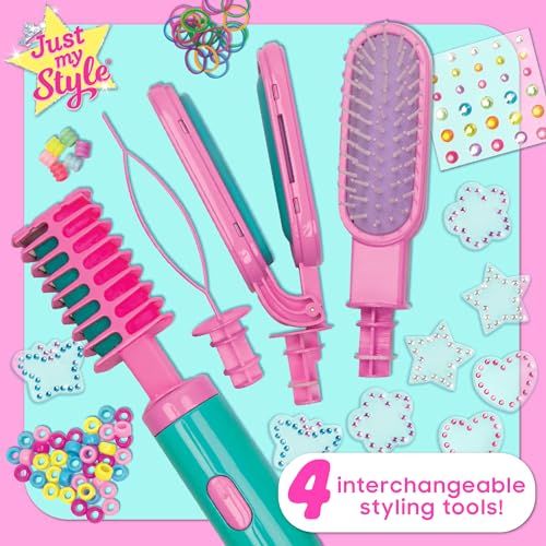 Just My Style 4-in-1 Hair Stylist Tool Set - Multi Styling Accessories for Girls