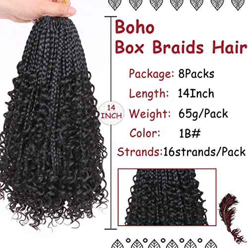 Beverlee 14 Inch Boho Box Braids - 8 Packs Synthetic Hair 1B#
