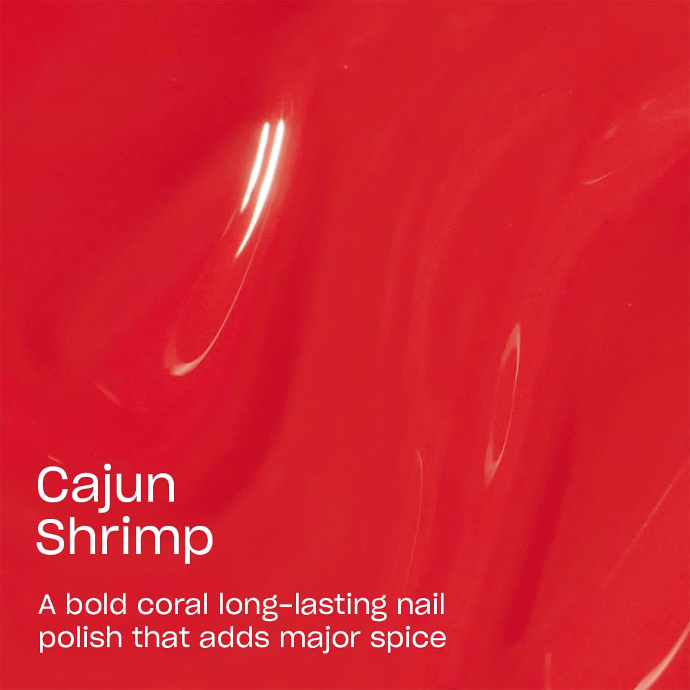 OPI Infinite Shine Cajun Shrimp | Opaque Bright Coral Red Crème Long Wear Gel Like Nail Polish | Vegan, Long Lasting, Streak Free
