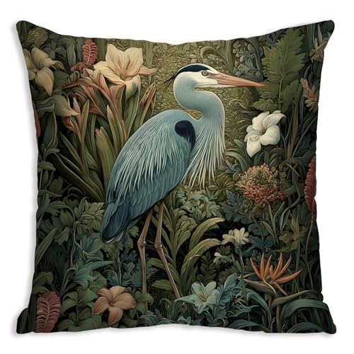 William Morris Inspired Floral Pillow Cover, 18x18 Inch