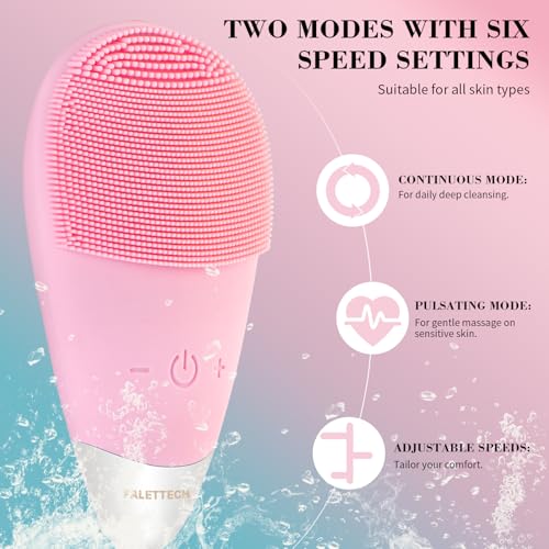 Rechargeable Silicone Facial Cleansing Brush - 5 Modes & Waterproof
