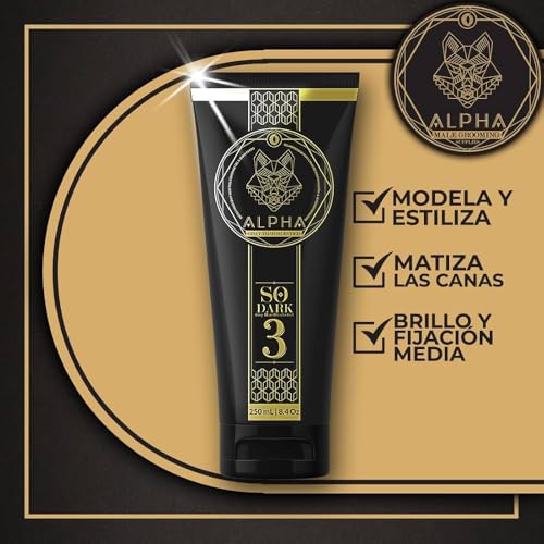 Ouro Alpha So Dark Gray Hair Gel - Natural Black Cover & Styling 8.45oz