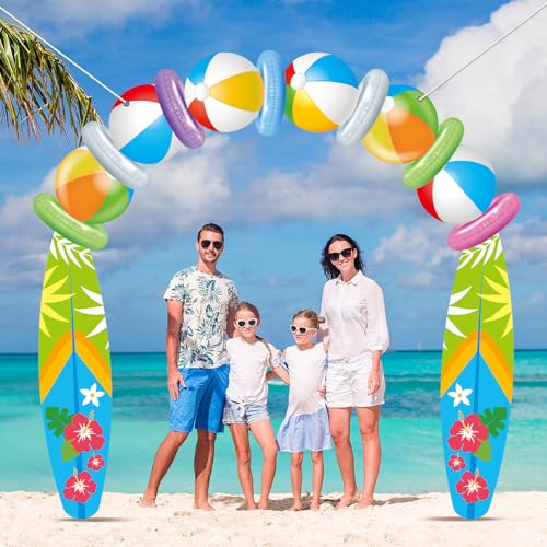 Summer Beach Ball Surfboard Banner for Tropical Parties