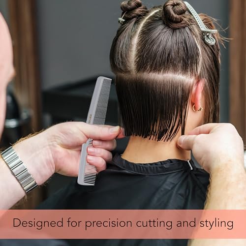 Allegro Combs #415 Gray 7-Inch Barber & Hair Styling Comb Set for Men & Women