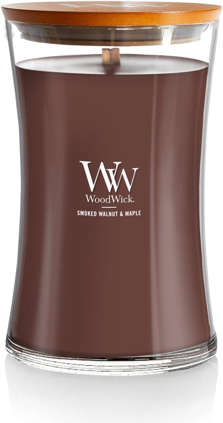 WoodWick Tonka & Almond Milk Candle - 9.7 oz Medium Hourglass with Crackling Wick | Perfect Gift for Men & Women